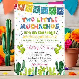 Two Litlle Muchachos Invitation Twins Baby Shower Kaart