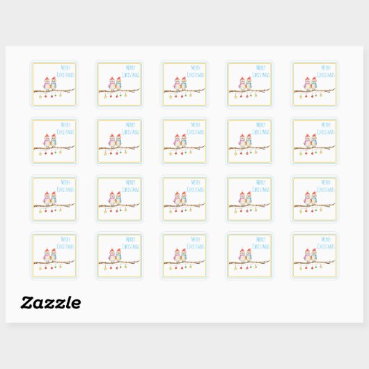 Two Little Birds Square Sticker (Vel)