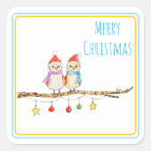 Two Little Birds  Square Sticker (Voorkant)