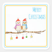 Two Little Birds Vierkante Sticker (Voorkant)