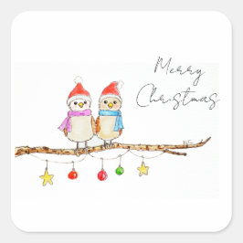Two Little Birds  Vierkante Sticker