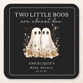 Two Little Boos Ghosts Wildflower Baby Shower  Kartonnen Onderzetters