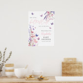 Two Little Butterflies Baby Shower Welcome Sign Poster (Keuken)