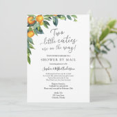 Two Little Cuties Baby shower per post Kaart (Staand voorkant)