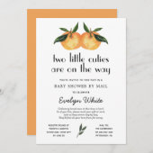 Two Little Cuties Twin Baby shower per post Kaart (Voorkant / Achterkant)