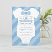 Two Little Feet Baby shower Invitation, Bow Stropd Kaart (Staand voorkant)