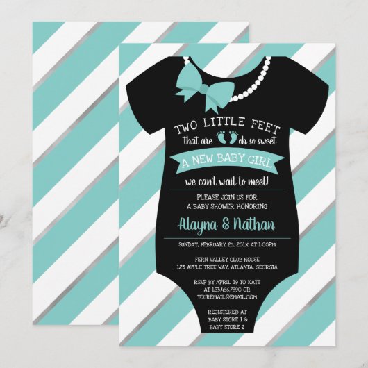 Two Little Feet Baby shower Kaart (Voorkant / Achterkant)