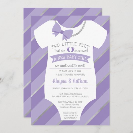 Two Little Feet Baby shower Kaart (Voorkant / Achterkant)