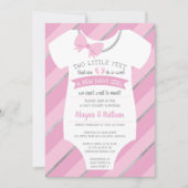 Two Little Feet Baby shower Kaart (Voorkant)