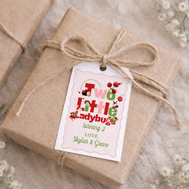 Two Little Ladybugs Favor Tag – Twins 2nd Birthday Cadeaulabel