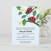 Two Little Love Bugs Ladybug Baby Shower Kaart (Staand voorkant)