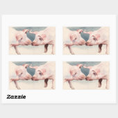 Two Little Piggies 2012 Rechthoekige Sticker (Vel)