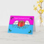 Two Little Sheep Gift Christmas Card Kaart (Gele Bloem)