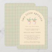 Two Little Sprouts are on the Way Baby Shower  Kaart (Voorkant / Achterkant)