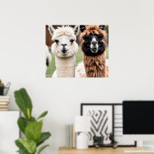 Two Llamas Poster (Thuiskantoor)