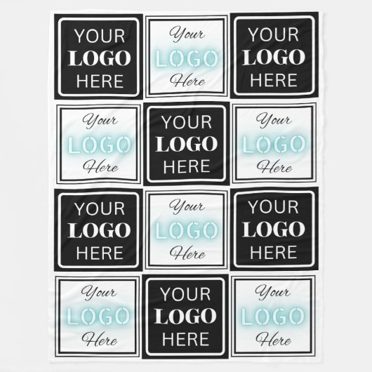 Two Logos Event White Simple Backdrop Fleece Deken (Voorkant)
