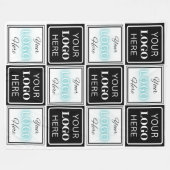 Two Logos Event White Simple Backdrop Fleece Deken (Voorkant (Horizontaal))