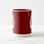 Two Lovely Cute Otters Custom Name Valentine's Day Tweekleurige Koffiemok (Center)