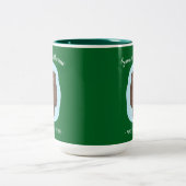 Two Lovely Cute Otters Custom Name Valentine's Day Tweekleurige Koffiemok (Center)