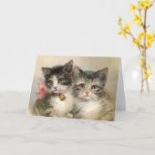 Two lovely Victorian kittens. Kaart (Gele Bloem)