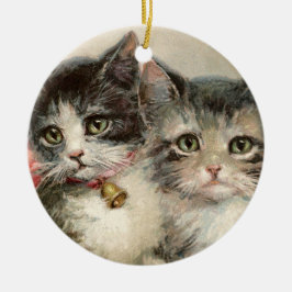 Two lovely Victorian kittens. Keramisch Ornament