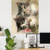 Two lovely Victorian kittens Poster (Thuiskantoor)