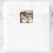 Two lovely Victorian kittens Vierkante Sticker (Tas)