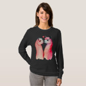 Two Loving Llamas In Love Heart Valentine's Day Al T-shirt (Voorkant volledig)