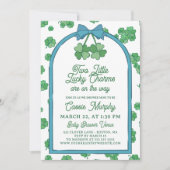 Two Lucky Charms Clovers Boy Twins Baby Shower Kaart (Voorkant)