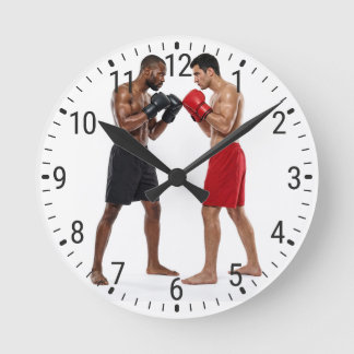 Two Male Boxers Facing Off Boxing Gym Decor Ronde Klok