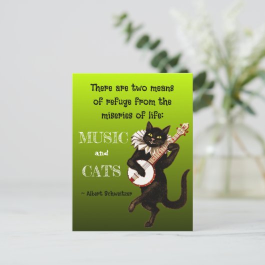 Two Means of Refuge Music Cats Schweitzer Briefkaart (Staand voorkant)