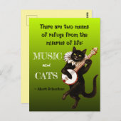 Two Means of Refuge Music Cats Schweitzer Briefkaart (Voorkant / Achterkant)