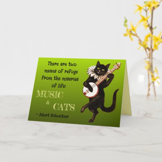 Two Means of Refuge Music Cats Schweitzer Kaart (Gele Bloem)