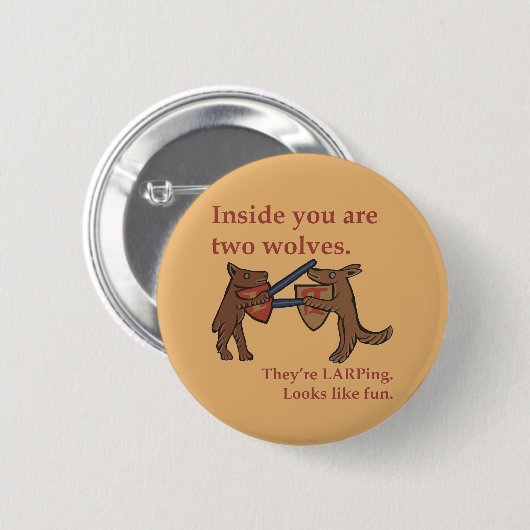 Two Medieval Wolves Button (Voorkant /achterkant)