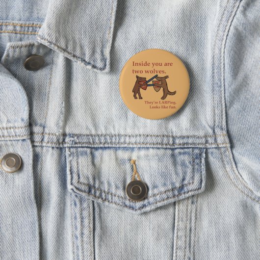 Two Medieval Wolves Button (In situ)
