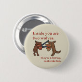 Two Medieval Wolves Button (Voorkant /achterkant)