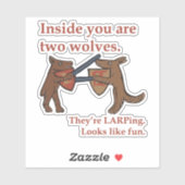 Two Medieval Wolves Vinyl Sticker (Vel)
