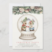 Two Mice Cheers Snow Wereldbol kerstfeest Kaart (Voorkant)