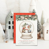 Two Mice Cheers Snow Wereldbol kerstfeest Kaart