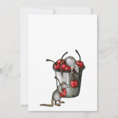 Two MICE Stealing Cherries, Bucket of Cherries Art Kaart (Voorkant)