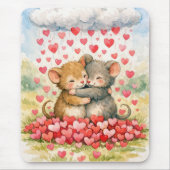 Two Mice Under a Cloud of Hearts Muismat (Voorkant)
