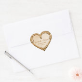 Two Minds One Love Gold Metal Heart Wedding Hart Sticker (Envelop)
