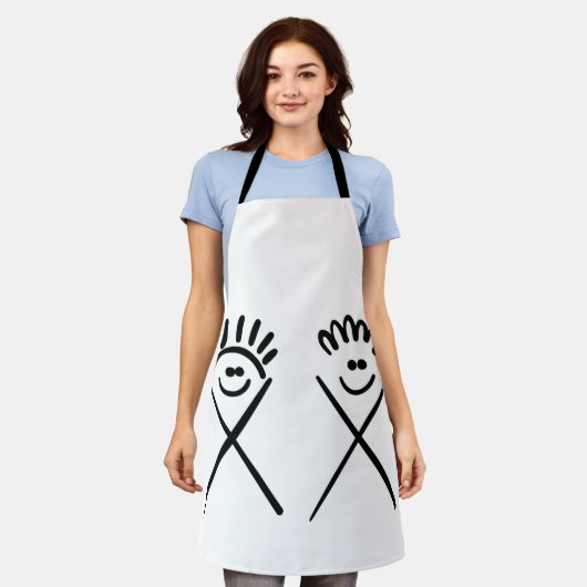 Two Minimal Friends – Line Art Schort (Gedragen)