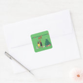  TWO MOMS AND DAUGHTER MERRY CHRISTMAS  VIERKANTE STICKER (Envelop)