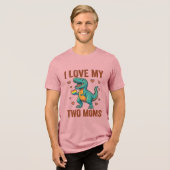 Two Moms Pride Dinosaur Vector T-Shirt Ontwerp_1 (Voorkant volledig)