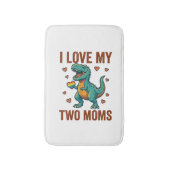 Two Moms Pride Dinosaur Vector T-Shirt Ontwerp_1 Badmat (Voorkant Verticaal)