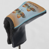 Two Monarch Butterflies Fall Colours Blue Orange Golfheadcover (3/4 voorkant)