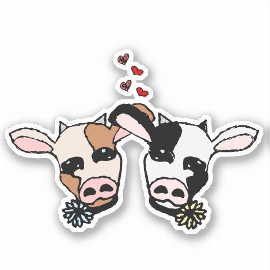 Two Moo Cows Sticker (Voorkant)