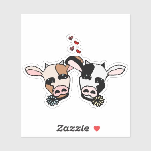Two Moo Cows Sticker (Vel)
