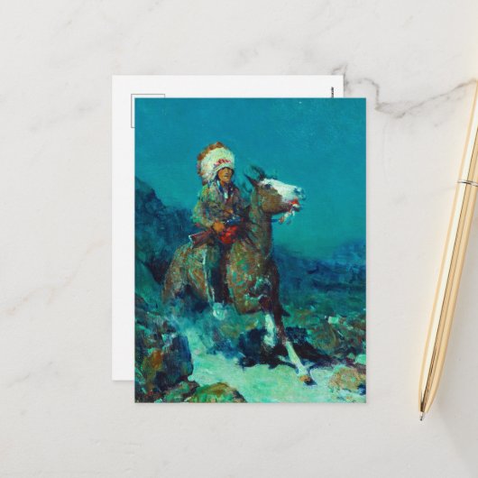 Two Moons van Frank Tenney Johnson Feestdagenkaart (Voorkant / Achterkant in situ)